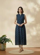 Women’s Sleeveless Navy Blue Ethnic Kurta
