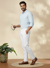 Men’s Slim-Fit White Trousers