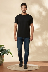 Men’s Classic Black Round Neck Cotton T-Shirt