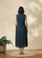 Women’s Sleeveless Navy Blue Ethnic Kurta